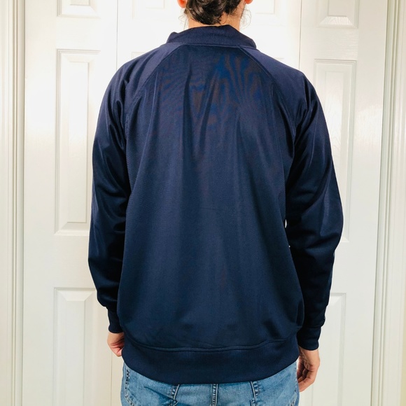 Umbro Navy Blue Check Soccer Full Zip Jacket S M L - Picture 2 of 7